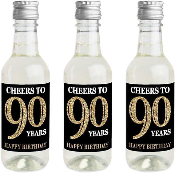 90th Birthday Wine Bottle Labels