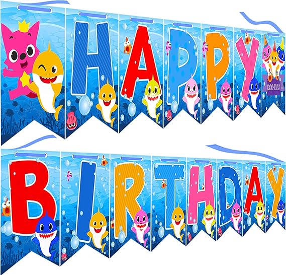 Baby Shark Happy Birthday Banner