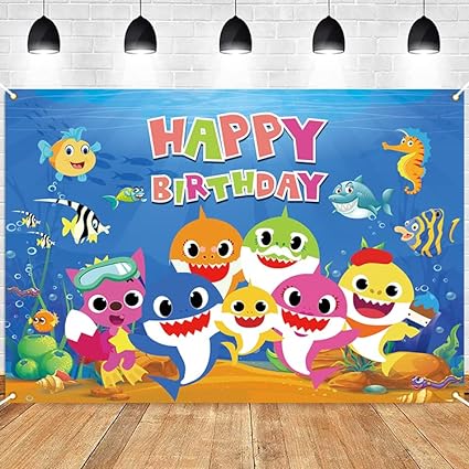 Baby Shark Party Backdrop