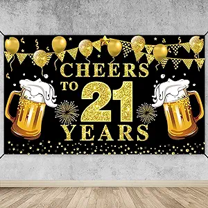 "Cheers to 21 Years" Banner