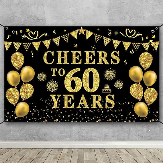 "Cheers to 60 Years" Banner