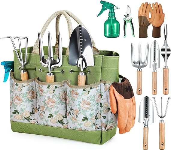 Garden Tool Set with Tote Bag