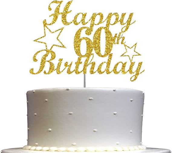 "Happy 60th" Cake Topper