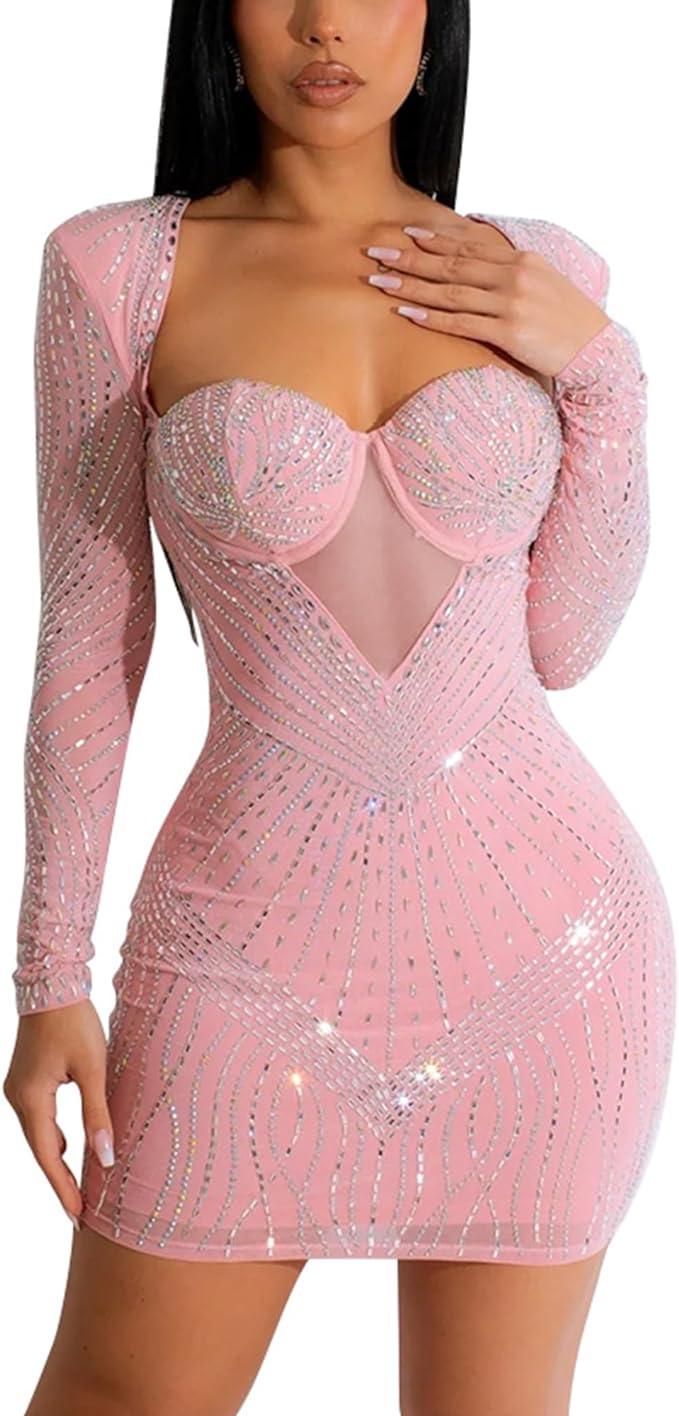 Dazzling Rhinestone Embellished Dress