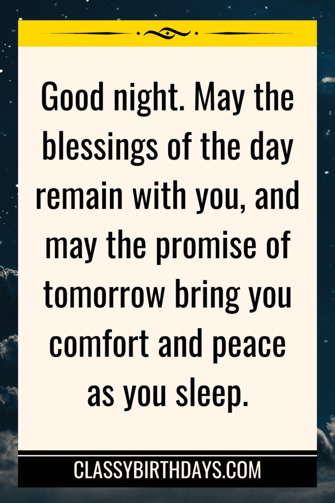 christian good night blessings